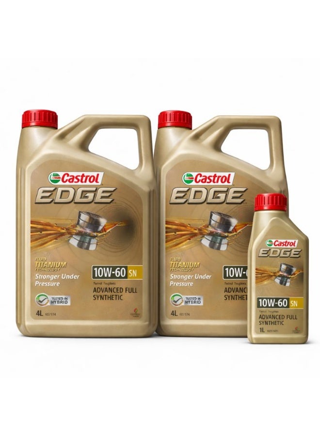 Castrol EDGE 10W-60 Advanced Full Synthetic Engine Oil – 4L + 4L + 1L Combo